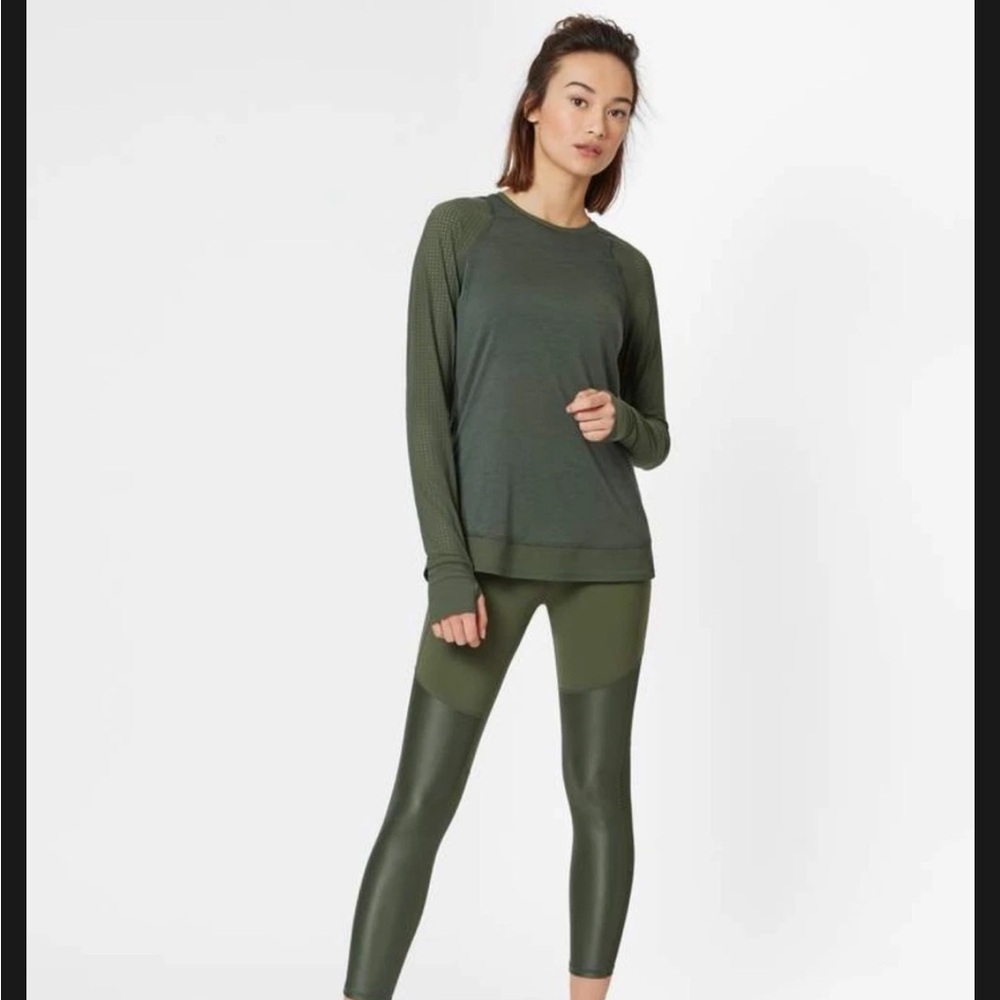 Sweaty Betty Breeze Merino Grey Running Top Medium